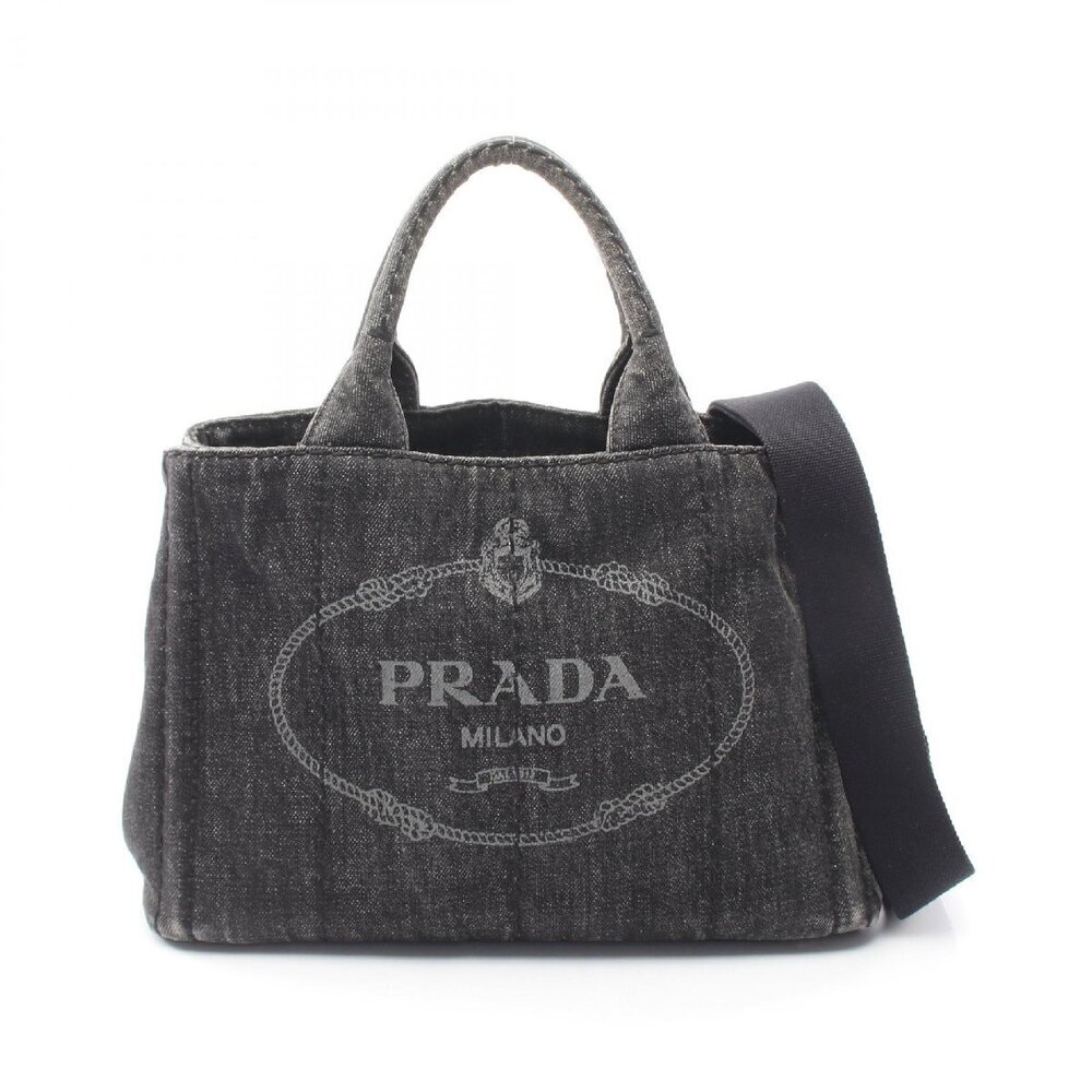 Prada CANAPA Denim Tote Bag